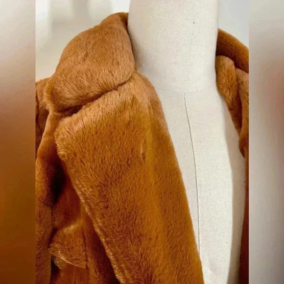 Blank NYC | Golden Faux Fur Jacket | Open Front | L - Picture 3 of 3
